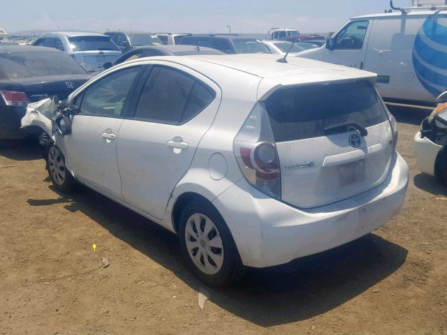 JTDKDTB39E1061662 - 2014 TOYOTA PRIUS C WHITE photo 3