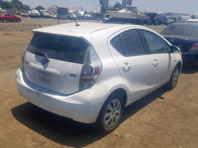 JTDKDTB39E1061662 - 2014 TOYOTA PRIUS C WHITE photo 4