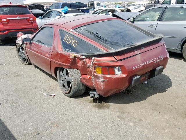 WP0JB0923FS860409 - 1985 PORSCHE 928 S BURGUNDY photo 3