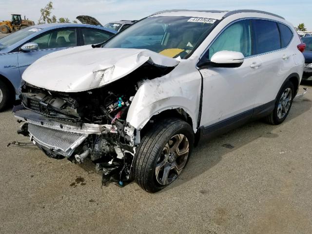 5J6RW2H86KA007229 - 2019 HONDA CR-V EXL WHITE photo 2