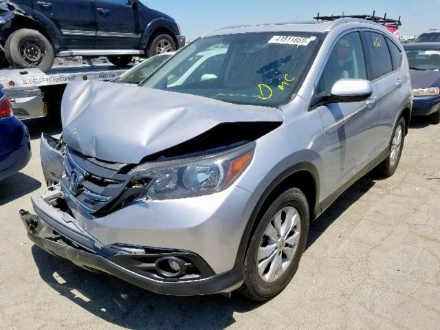 2HKRM4H76DH646270 - 2013 HONDA CR-V EXL SILVER photo 2