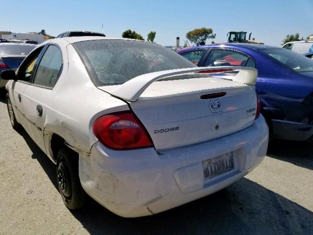 1B3ES26C03D175148 - 2003 DODGE NEON SE WHITE photo 3