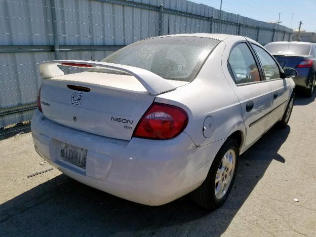 1B3ES26C03D175148 - 2003 DODGE NEON SE WHITE photo 4