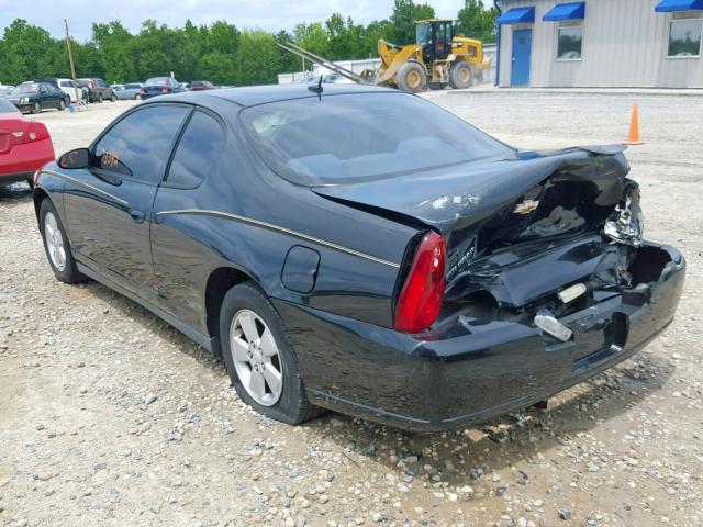 2G1WM16K169342982 - 2006 CHEVROLET MONTE CARL შავი ფოტო 3