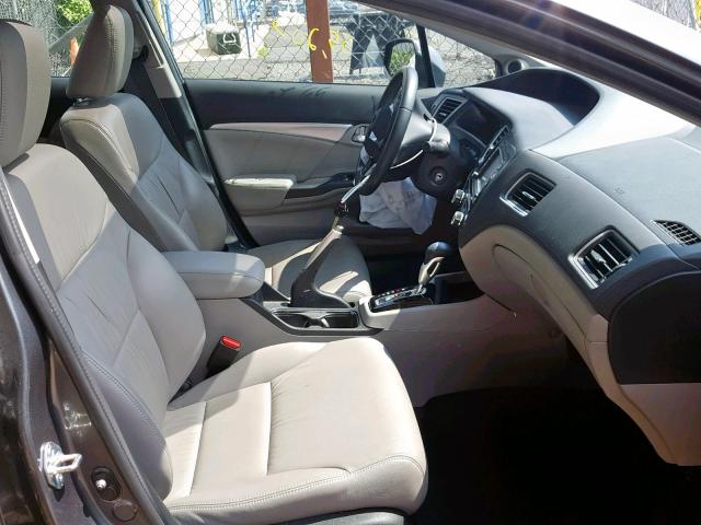 19XFB2F94DE252885 - 2013 HONDA CIVIC EXL ნაცრისფერი ფოტო 5