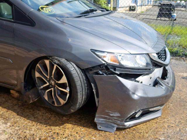 19XFB2F94DE252885 - 2013 HONDA CIVIC EXL ნაცრისფერი ფოტო 9