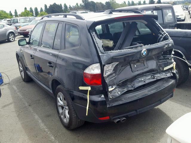 WBXPC93409WJ28275 - 2009 BMW X3 XDRIVE3 BLACK photo 3