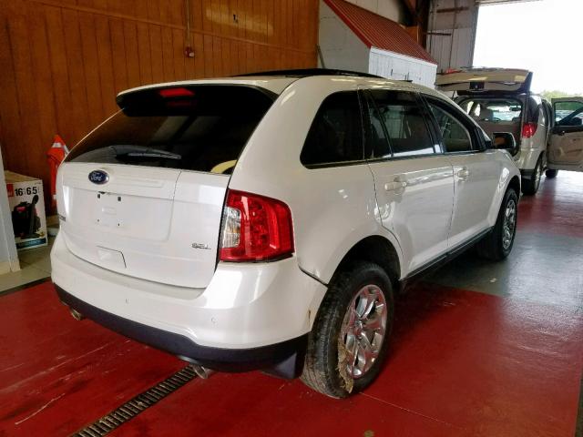 2FMDK3JC3DBE31843 - 2013 FORD EDGE SEL WHITE photo 4