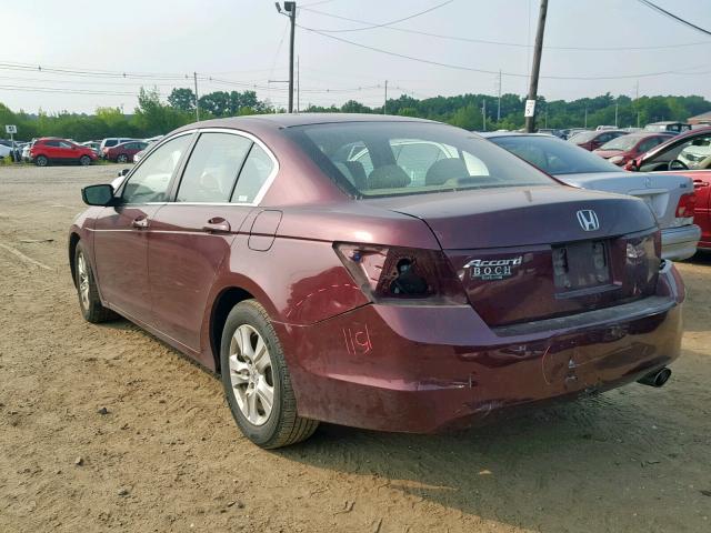 1HGCP2F46AA097961 - 2010 HONDA ACCORD LXP BURGUNDY photo 3