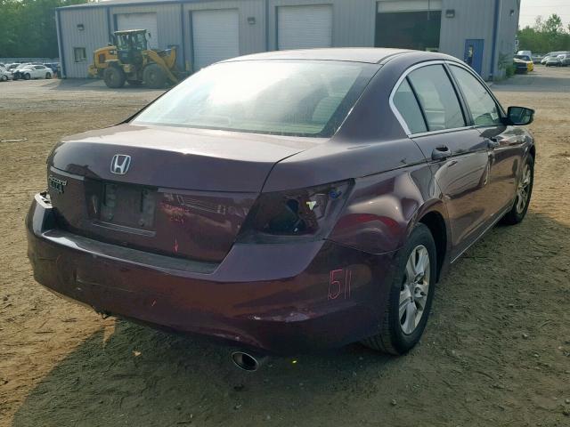 1HGCP2F46AA097961 - 2010 HONDA ACCORD LXP BURGUNDY photo 4