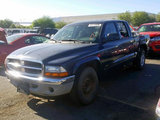 1D7HL48N43S157725 - 2003 DODGE DAKOTA QUA BLUE photo 2