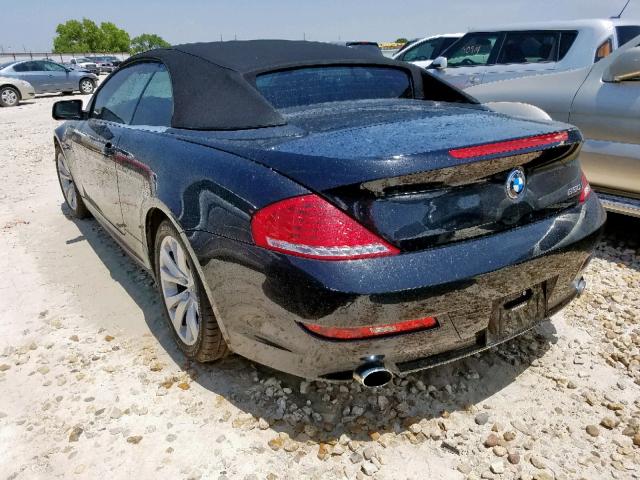 WBAEB53588CX61743 - 2008 BMW 650 I BLACK photo 3