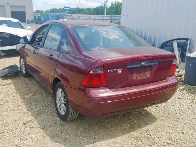 1FAFP34N47W160649 - 2007 FORD FOCUS ZX4 RED photo 3