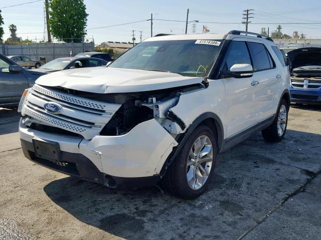 1FM5K8F89EGA75379 - 2014 FORD EXPLORER L WHITE photo 2