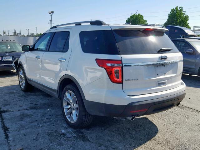 1FM5K8F89EGA75379 - 2014 FORD EXPLORER L WHITE photo 3