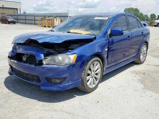 JA3AU86U28U031917 - 2008 MITSUBISHI LANCER GTS BLUE photo 2