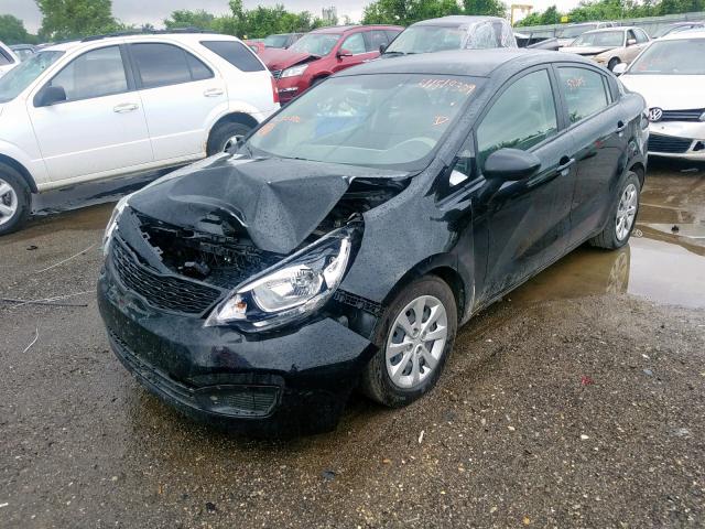 KNADM4A31F6503786 - 2015 KIA RIO LX BLACK photo 2