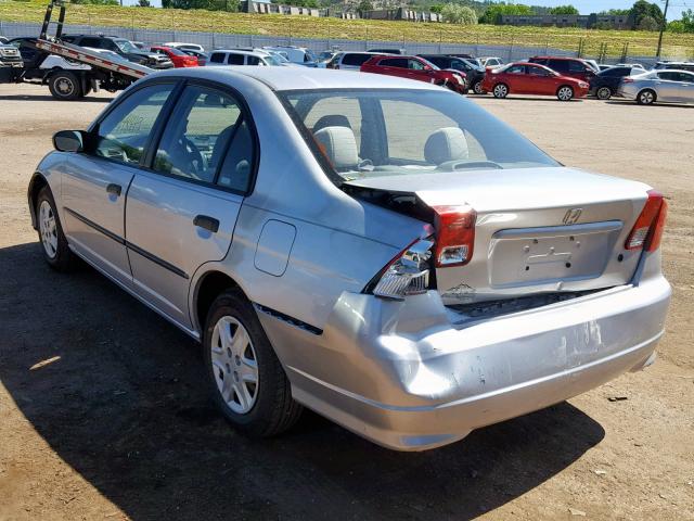 2HGES16314H560443 - 2004 HONDA CIVIC DX V SILVER photo 3