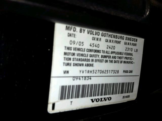 YV1RH527062517328 - 2006 VOLVO S60 R 黑色 照片 10