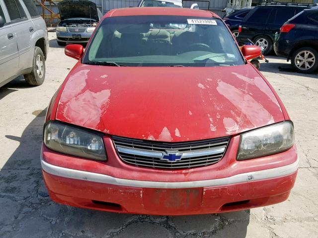 2G1WF52E449100296 - 2004 CHEVROLET IMPALA RED photo 9