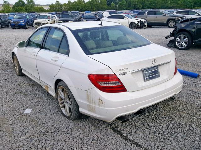 WDDGF4HBXEA966115 - 2014 MERCEDES-BENZ C 250 WHITE photo 3