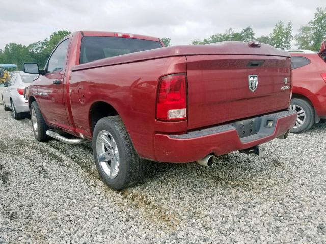 3C6JD7AT2CG263026 - 2012 DODGE RAM 1500 S BURGUNDY photo 3