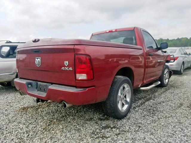 3C6JD7AT2CG263026 - 2012 DODGE RAM 1500 S BURGUNDY photo 4