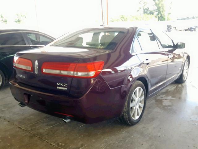 3LNDL2L38BR756264 - 2011 LINCOLN MKZ HYBRID BURGUNDY photo 4