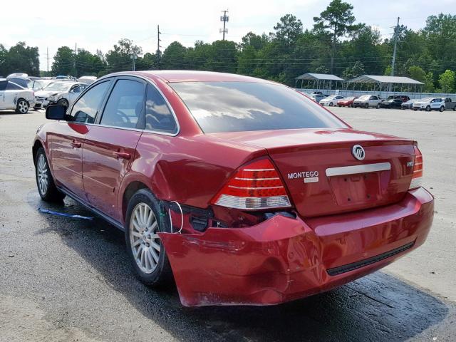 1MEFM43186G604498 - 2006 MERCURY MONTEGO PR RED photo 3