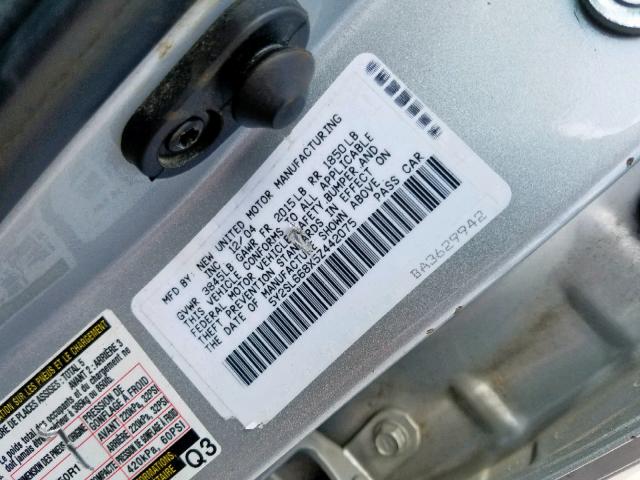 5Y2SL668X5Z442075 - 2005 PONTIAC VIBE SILVER photo 10