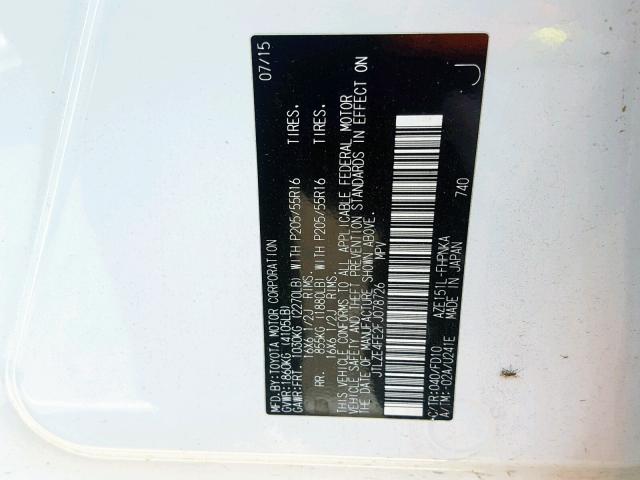 JTLZE4FE2FJ078726 - 2015 TOYOTA SCION XB 白色 照片 10