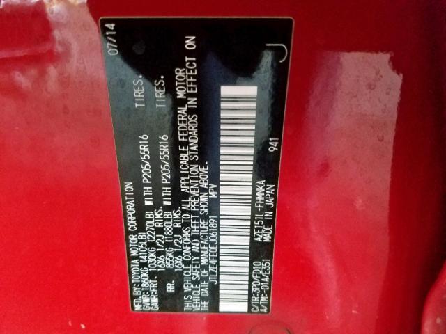 JTLZE4FE0EJ061891 - 2014 TOYOTA SCION XB 红色 照片 10