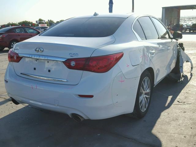 JN1BV7AP7EM670257 - 2014 INFINITI Q50 BASE WHITE photo 4