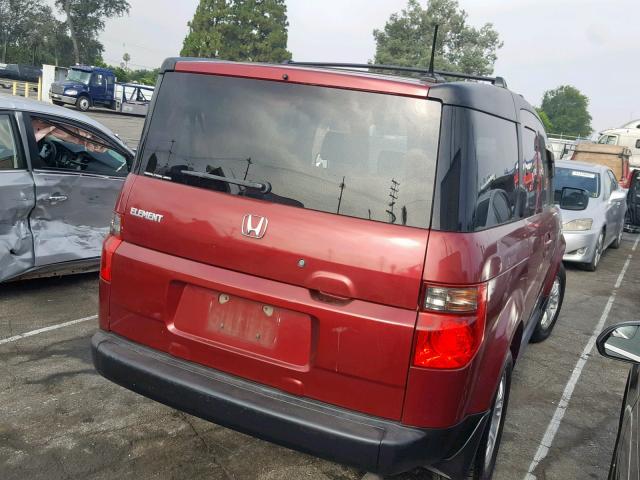 5J6YH28766L010137 - 2006 HONDA ELEMENT EX BURGUNDY photo 4