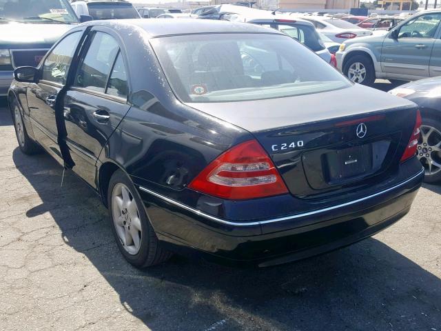 WDBRF61J74E018163 - 2004 MERCEDES-BENZ C 240 BLACK photo 3