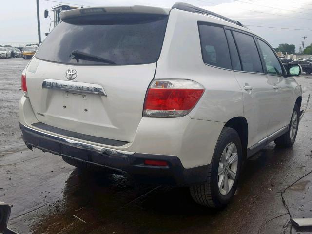 5TDZK3EH1CS076023 - 2012 TOYOTA HIGHLANDER WHITE photo 4