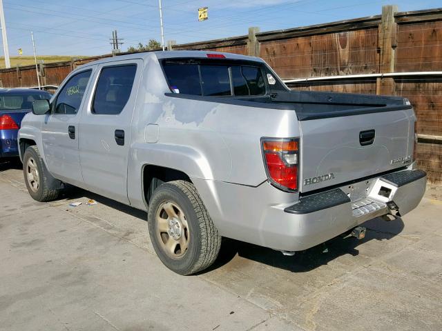 2HJYK16248H519194 - 2008 HONDA RIDGELINE SILVER photo 3