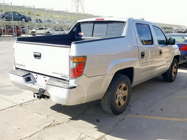 2HJYK16248H519194 - 2008 HONDA RIDGELINE SILVER photo 4