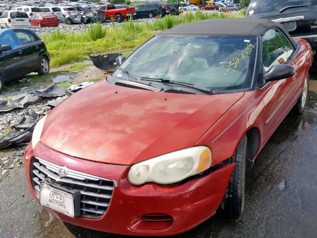 1C3EL75R16N182191 - 2006 CHRYSLER SEBRING GT RED photo 2