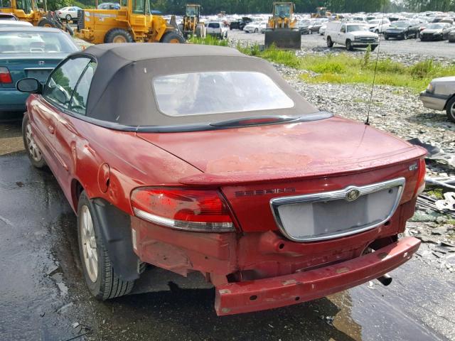 1C3EL75R16N182191 - 2006 CHRYSLER SEBRING GT RED photo 3