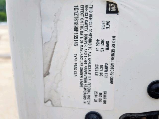 1G1ZT61896F135143 - 2006 CHEVROLET MALIBU MAX 白色 照片 10