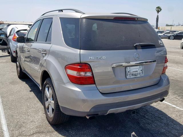 4JGBB86E67A162820 - 2007 MERCEDES-BENZ ML 350 SILVER photo 3