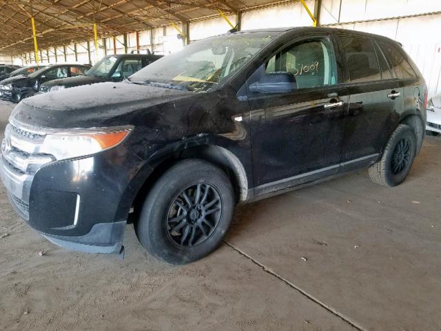 2FMDK3JC4BBB48347 - 2011 FORD EDGE SEL BLACK photo 2