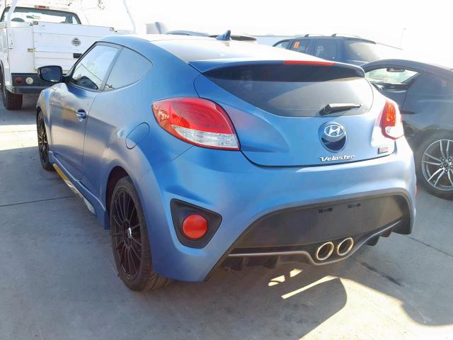 KMHTC6AE8GU251607 - 2016 HYUNDAI VELOSTER T BLUE photo 3