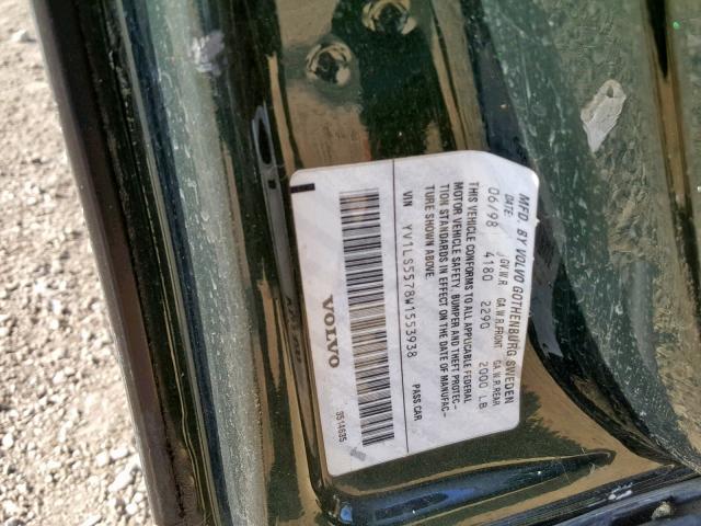 YV1LS5578W1553938 - 1998 VOLVO S70 GREEN photo 10