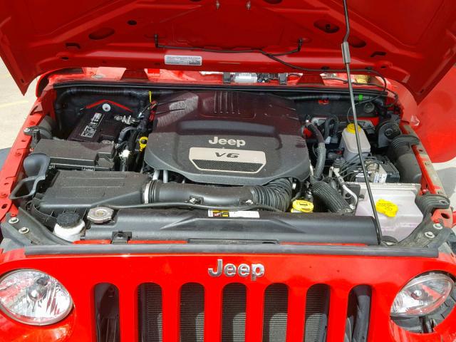 1C4AJWAG7FL574571 - 2015 JEEP WRANGLER S RED photo 7