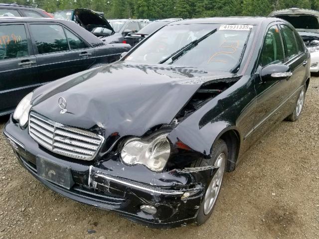 WDBRF61J95F594932 - 2005 MERCEDES-BENZ C 240 BLACK photo 2