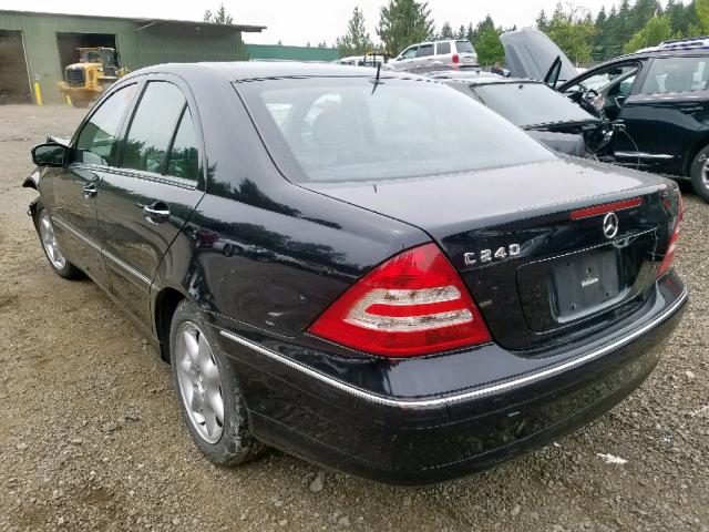 WDBRF61J95F594932 - 2005 MERCEDES-BENZ C 240 BLACK photo 3