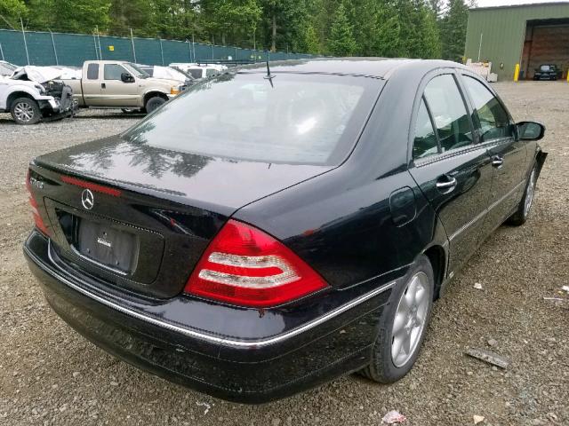 WDBRF61J95F594932 - 2005 MERCEDES-BENZ C 240 BLACK photo 4