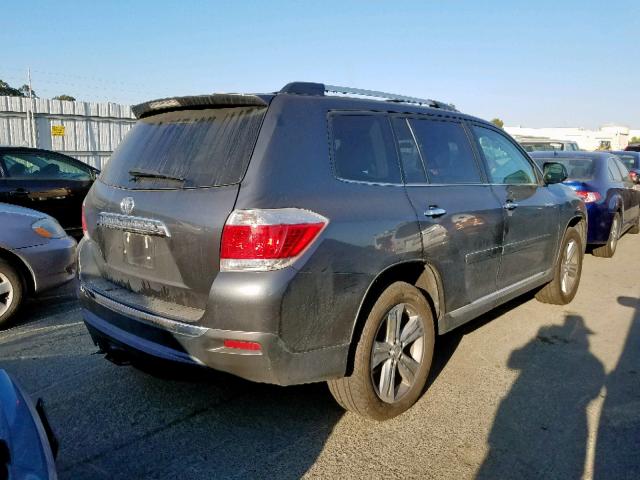 5TDYK3EH8DS134447 - 2013 TOYOTA HIGHLANDER CHARCOAL photo 4